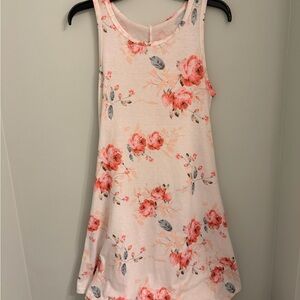 Pink Floral Sleeveless Dress
